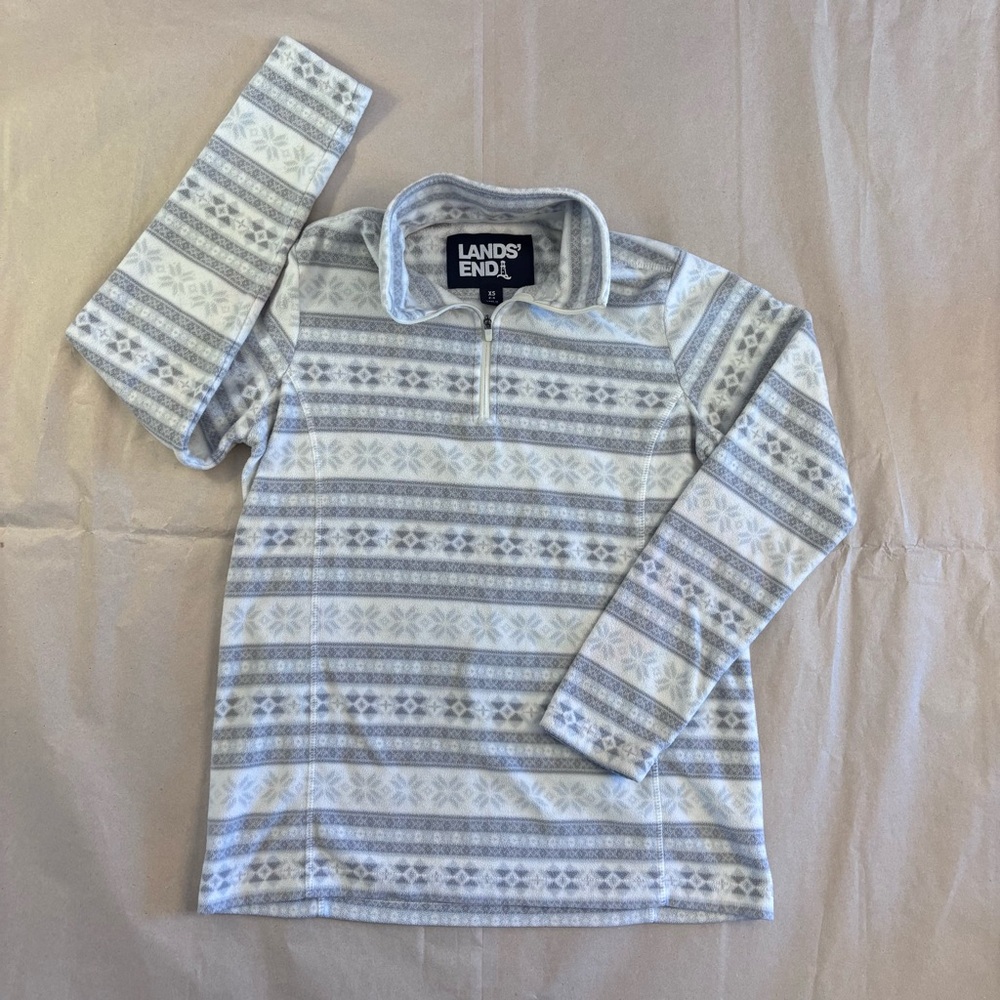 Land's End Wmns 1/4 Zip Patterned Fleece Sz XS in great used condition